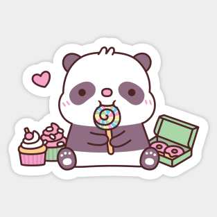 Panda With Lollopop Sweet Tooth Sticker